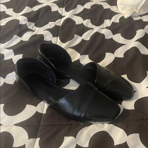 Old Navy Black Faux Leather D'Orsay Slip-On Flats